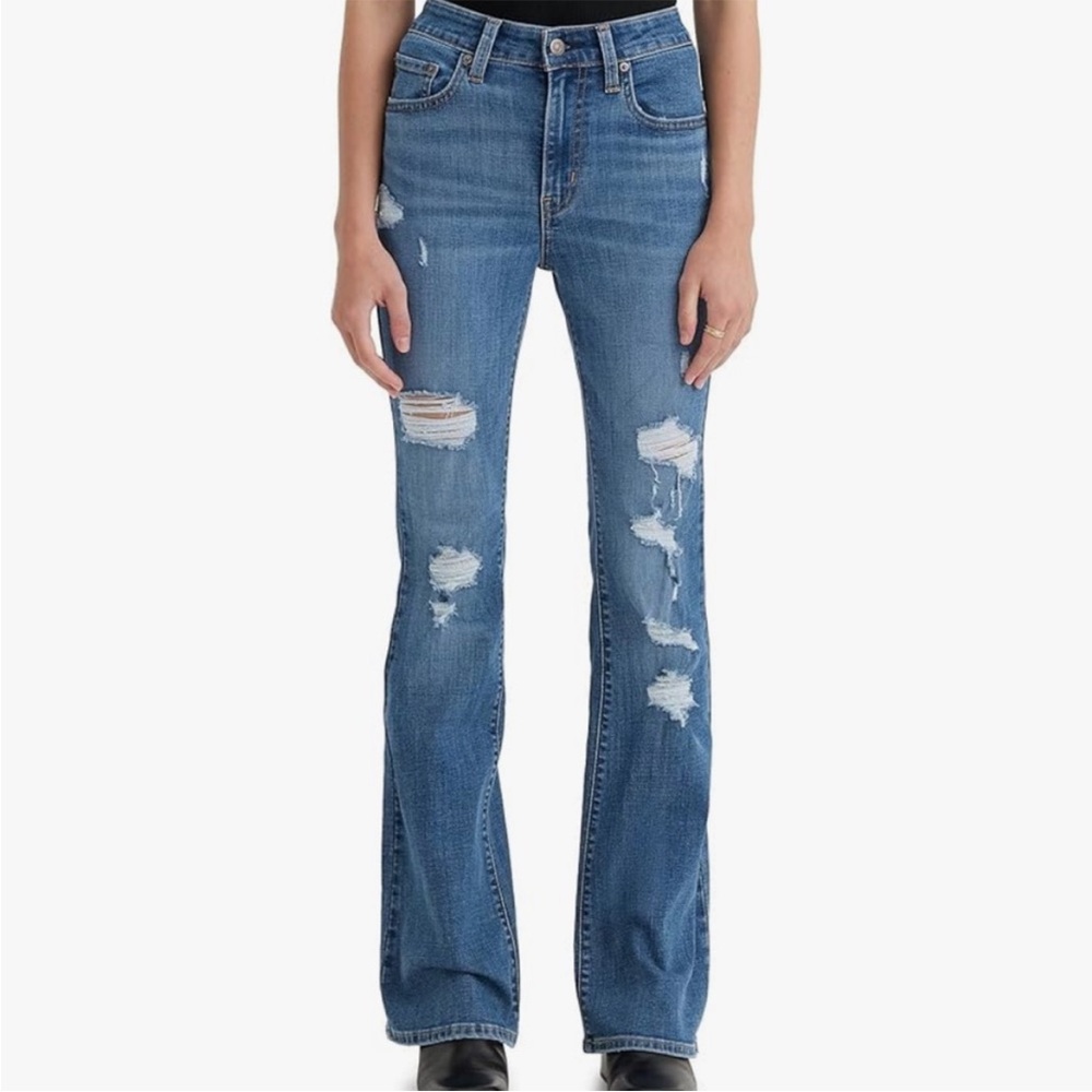 Levi's Women's 726 high rise flare distressed pants